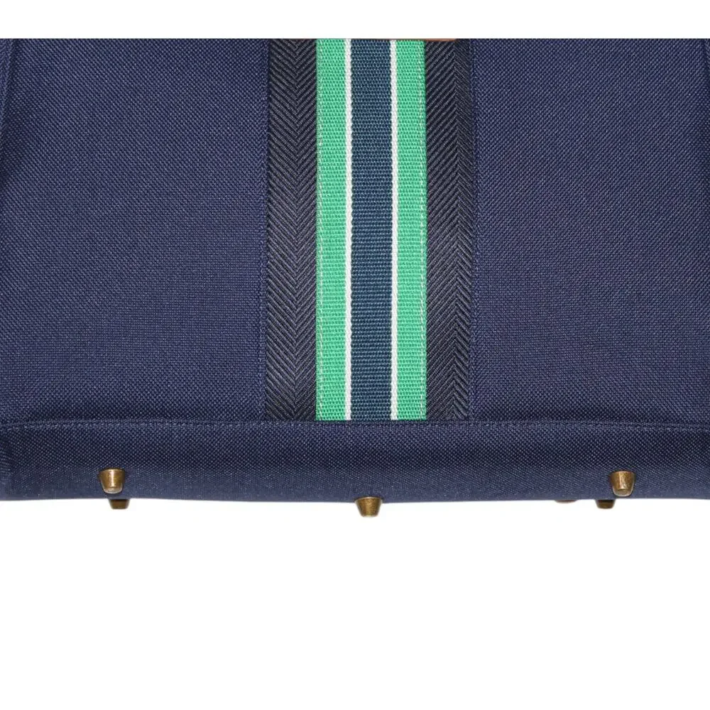 Tommy Hilfiger Navy Blue Green Stripe Tote Bag